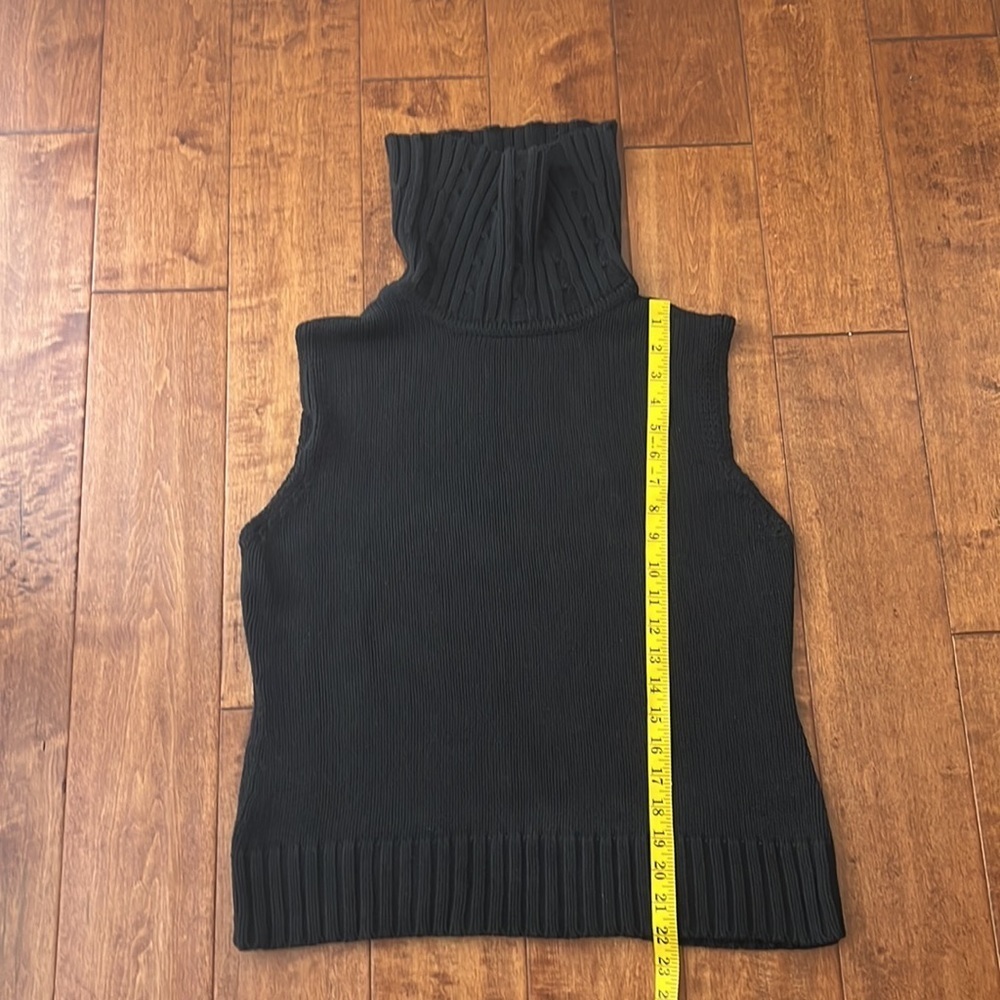 JLO by Jennifer Lopez Black Turtle Neck Vest Size M - Picture 3 of 9